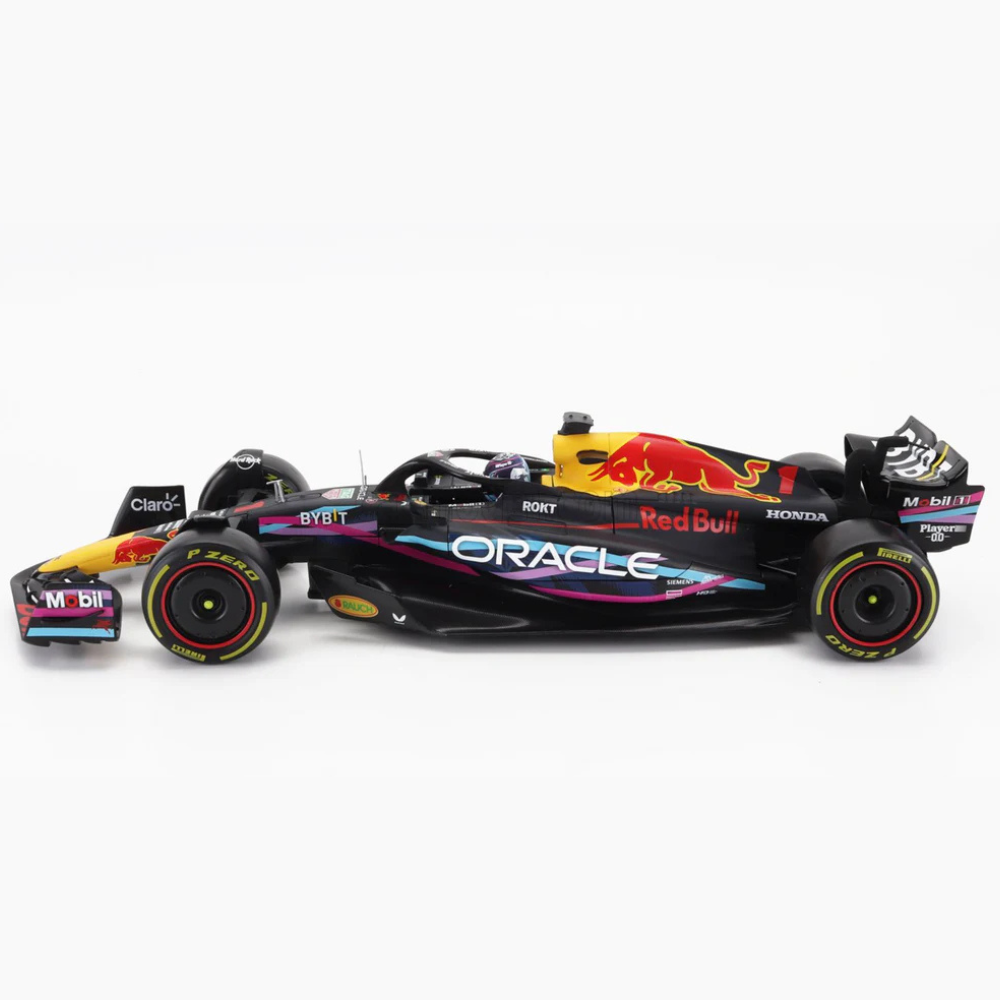 Miniatura 1:18 Red Bull Racing RB19 Edição Miami (2023) - 34,5cm