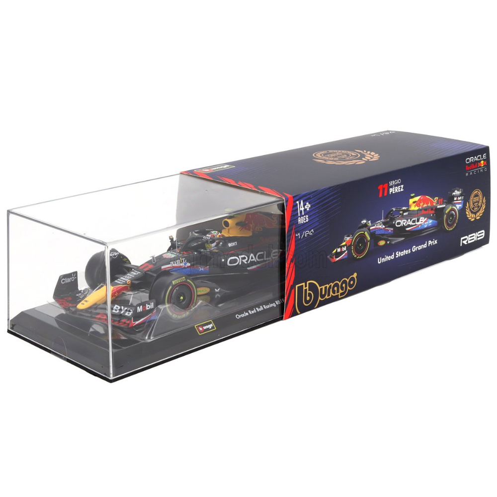 Miniatura 1:24 Red Bull Racing RB19 GP dos Estados unidos (2023) - 24cm