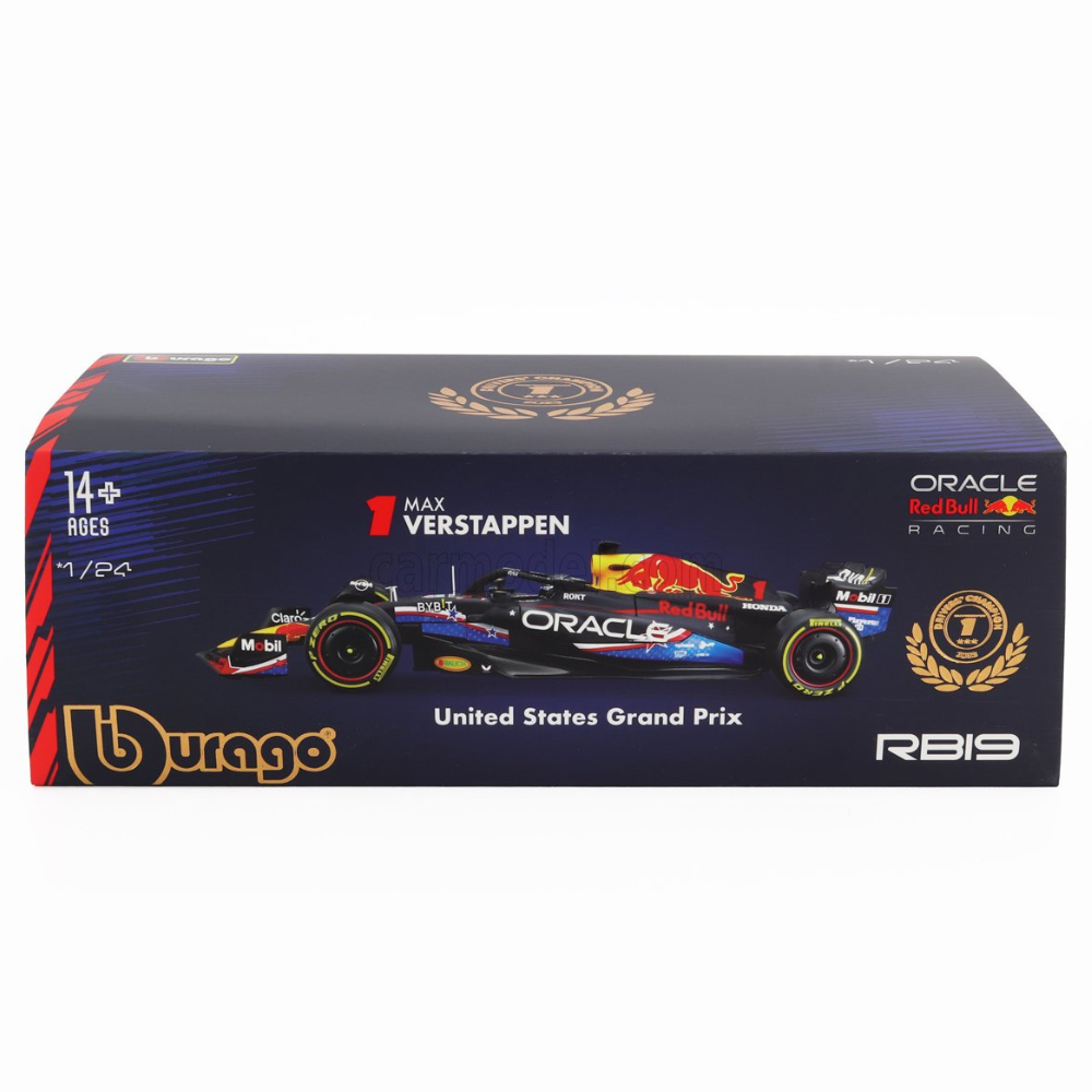 Miniatura 1:24 Red Bull Racing RB19 GP dos Estados unidos (2023) - 24cm