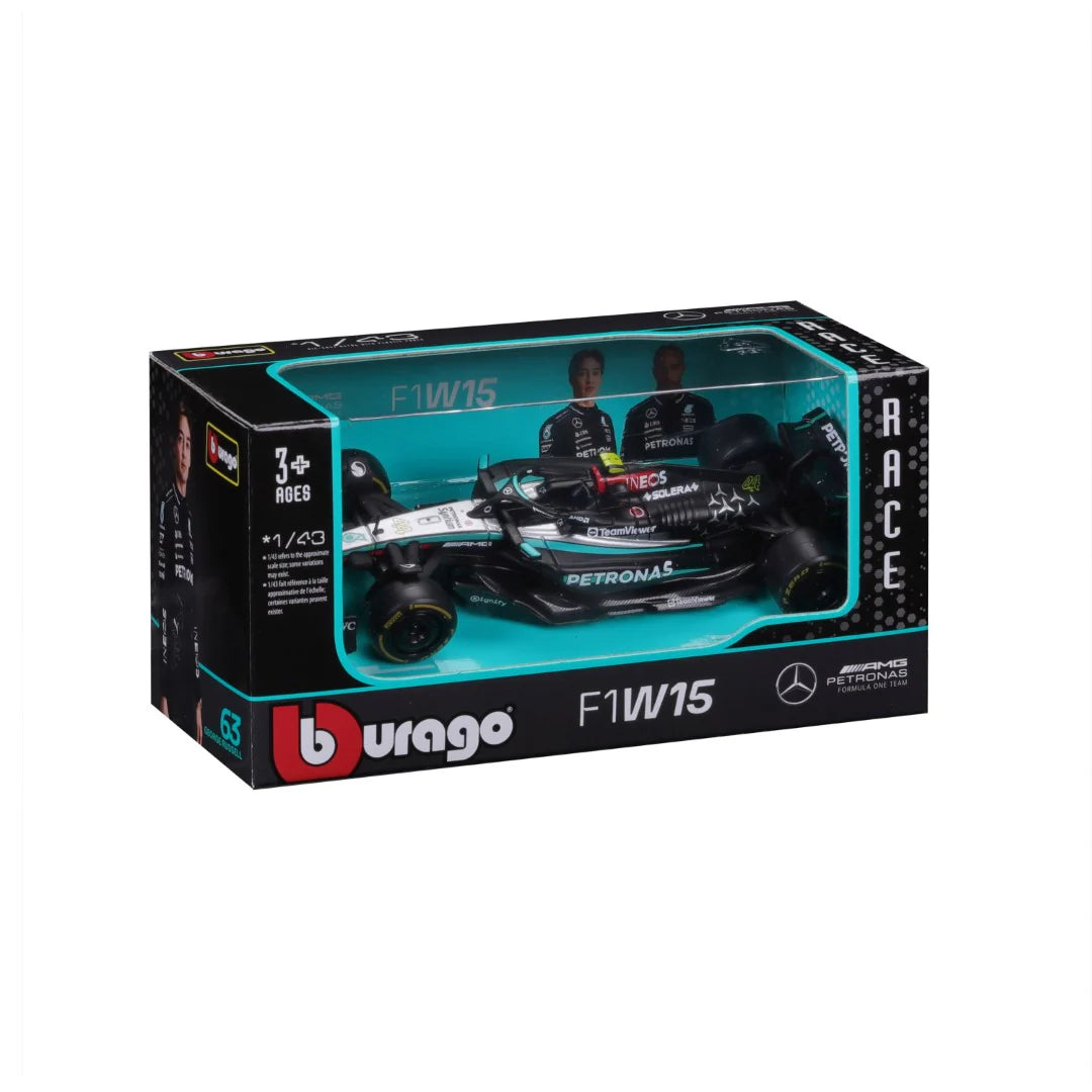 Miniatura 1:43 Mercedes AMG Petronas W15 (2024) - 13cm