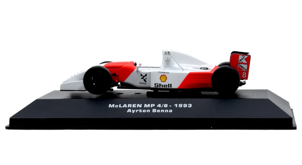 [PRÉ-VENDA] Miniatura Fórmula 1 McLaren MP 4/8 - Ayrton Senna #8 (1993) - 1:43 - Luppa